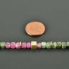 Zarte Turmalinkette bunt multicolor facettierte Würfel vergoldet