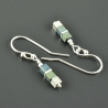 Minimalistische Hängeohrringe Hämatit 925er Silber Würfelschmuck