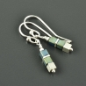 Minimalistische Hängeohrringe Hämatit 925er Silber Würfelschmuck
