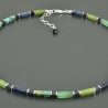 Kette Rechtecke Würfel Aventurin Dumortierit Jade Türkis Onyx