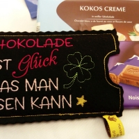 Glück für Schokolade Umverpackung Geschenk Hülle Spass Spruch