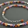 Edelstein-Würfel-Kette Amethyst Thulit Karneol Aventurin rosa rot