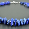 Lapislazulicollier 925er Silber blau Edelsteinkette Statement