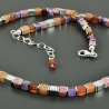 Edelstein-Würfel-Kette Amethyst Thulit Karneol Aventurin rosa rot