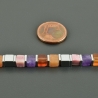 Edelstein-Würfel-Kette Amethyst Thulit Karneol Aventurin rosa rot