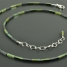 Minimalistische grüne Hämatitkette mit Rechtecken - Geschenk