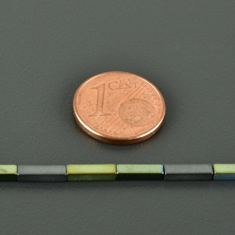 Minimalistische grüne Hämatitkette mit Rechtecken - Geschenk