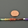 Regenbogenkette bunt Würfel Edelstein eckig zart Turmalin Granat 