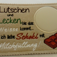 MugRug Schoki Naschen Handmade Untersetzer Geschenk  Deko