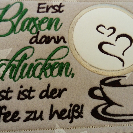 MugRug Tassen Handmade Untersetzer Geschenk Witzig Deko 14 x19 cm