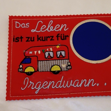 MugRug Wohmmobil Camping Untersetzer Geschenk  Deko Kunstleder