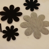 4 Blumen Schwarz Kunstleder Flicken Set Basteln Patch Reparatur