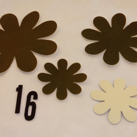 4 Blumen Khaki Kunstleder Flicken Set Basteln Patch Reparatur