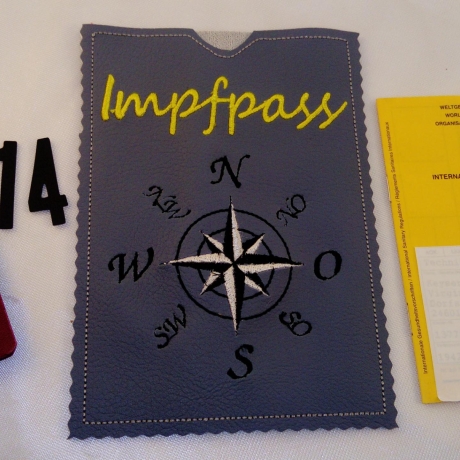 Maritim Kompass Impfpasshülle Aufbewahrung  Kunstleder