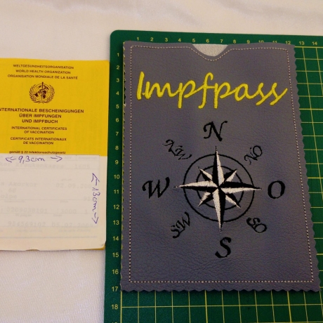 Maritim Kompass Impfpasshülle Aufbewahrung  Kunstleder