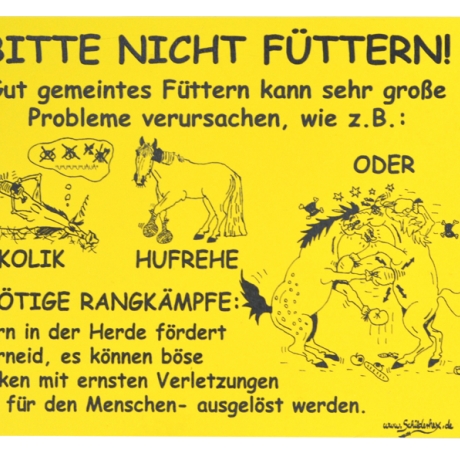 Pferdeschild Füttern verboten No.2 Rangkämpfe - Gravurschild
