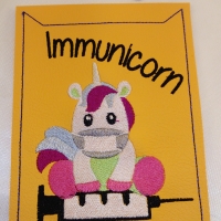Einhorn  Gelb Impfpasshülle Aufbewahrung  Kunstleder Bestickt