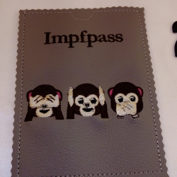 Affen Hören Sehen Stumm Impfpasshülle Aufbewahrung  Kunstleder
