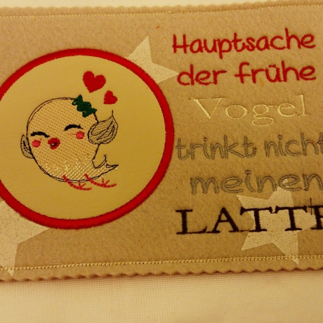 Latte früher Vogel MugRug Untersetzer Geschenk Witzig Deko