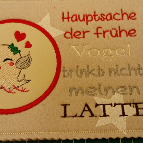 Latte früher Vogel MugRug Untersetzer Geschenk Witzig Deko