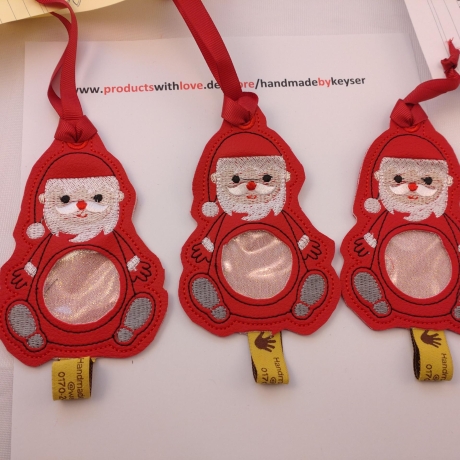 3 x Weihnachtsmann Nikolaus Füllobjekt Deko Kunstleder