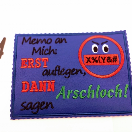 Memo an mich erst auflegen Untersetzer Geschenk  Deko Kunstleder