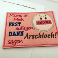 MEMO erst auflegen am Telefon Untersetzer Geschenk  Deko