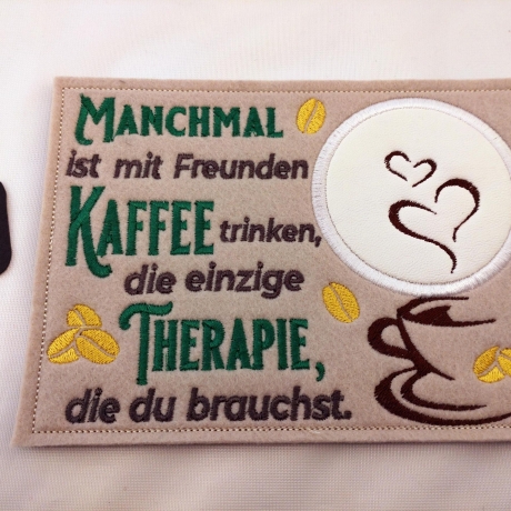 Therapie Kaffee Freunde MugRug Tassen14 x19 cm