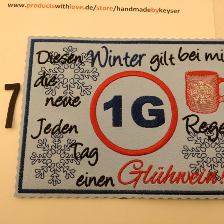 1G Regel Glühwein Corona MugRug Tassen14 x19 cm Kunstleder