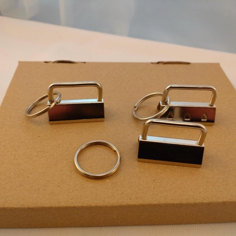 1 Set Schlüsselband-Rohlinge 30mm + Ring Stahl Schlüsselring