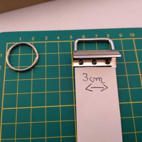 1 Set Schlüsselband-Rohlinge 30mm + Ring Stahl Schlüsselring
