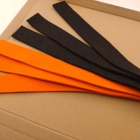 je3 Filzstreifen Schwarz + Orange27 x 3 cm Schlüsselband