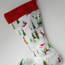 Elfen-/Nikolausstiefel Maxi Santa hellgrau/weiß  