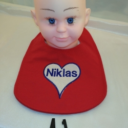 Lätzchen Bib mit Namen Klettverschluss Wunschname möglich