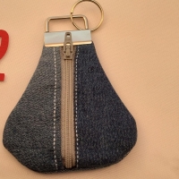 Schlüsseltasche Minibörse  Upcycling Jeans Reißverschluss