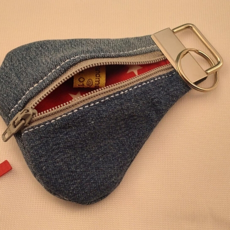 Schlüsseltasche Minibörse  Upcycling Jeans Reißverschluss
