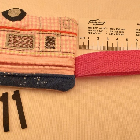 Wohnwagen Handgelenktasche Reißverschlusstasche Baumwolle rosa