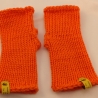 Handstulpe gestrickt / gehäkelt - Handschuh fingerlos Orange
