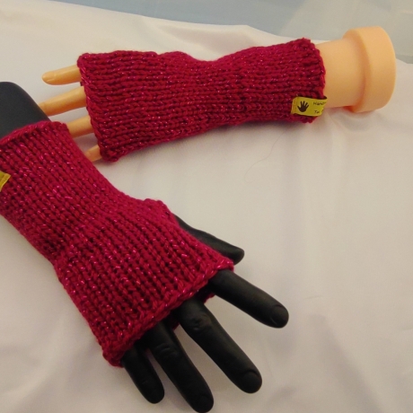 Handstulpe gestrickt / gehäkelt - Handschuh fingerlos