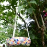 Mosaik Blumenampel Vogeltränke bunt 