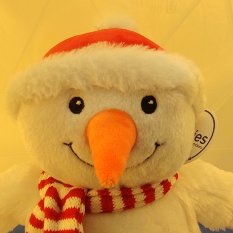 Schneemann Snowman Kuscheltier Bestickung mit Wunschtext 44cm