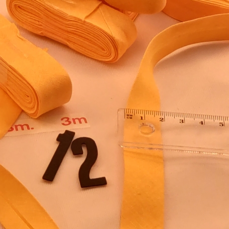 Schrägband gelb je 3m 1 € Baumwolle gefalzt Sonderpreis