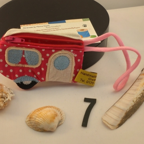 Wohnwagen W 7 Schlüsselanhänger Reißverschlusstasche Minibörse