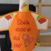 Flaschen Shirt Schön das es dich gibt orange für 0,33l Flaschen 