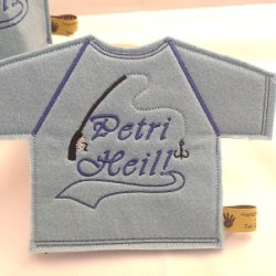 Petri Heil Angler   Flaschen Shirt Geschenk für Piccolos Deko