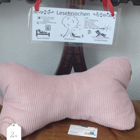 Cord Nr. 2 Leseknochen Nackenrolle mit Henkel Handmade Unikate 