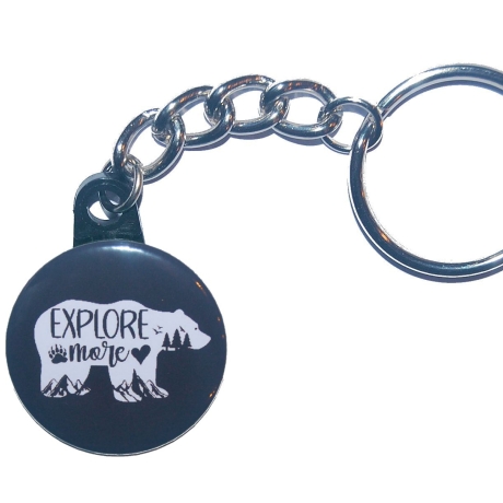 Schlüsselanhänger 25 mm Gliederkette u Ring Camping Camper WOMO
