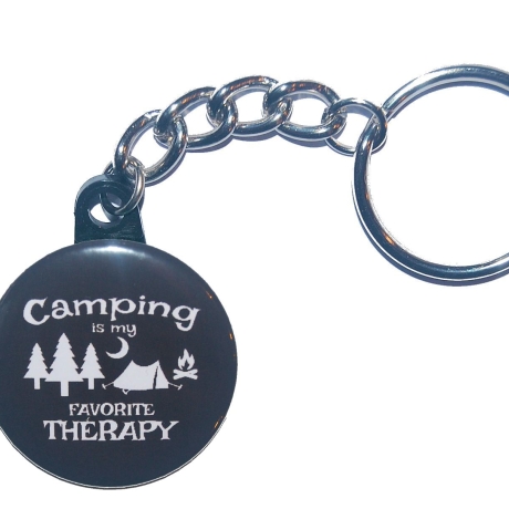 Schlüsselanhänger 25 mm Gliederkette u Ring Camping Camper Wald