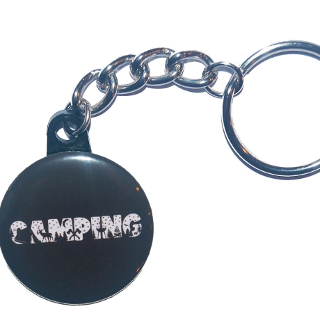 Schlüsselanhänger 25 mm Gliederkette u Ring Camping Camper Wald