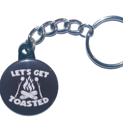 Schlüsselanhänger 25 mm Gliederkette u Ring Camping Camper WOMO